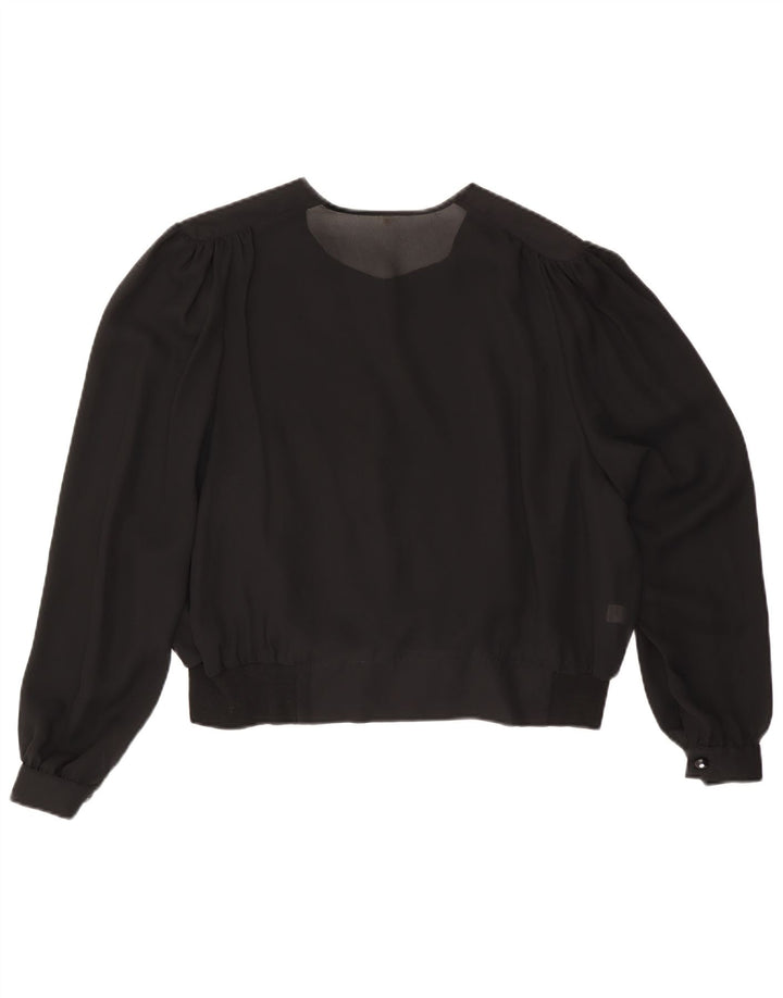 Blusa feminina VINTAGE IT 50 XL preta viscose