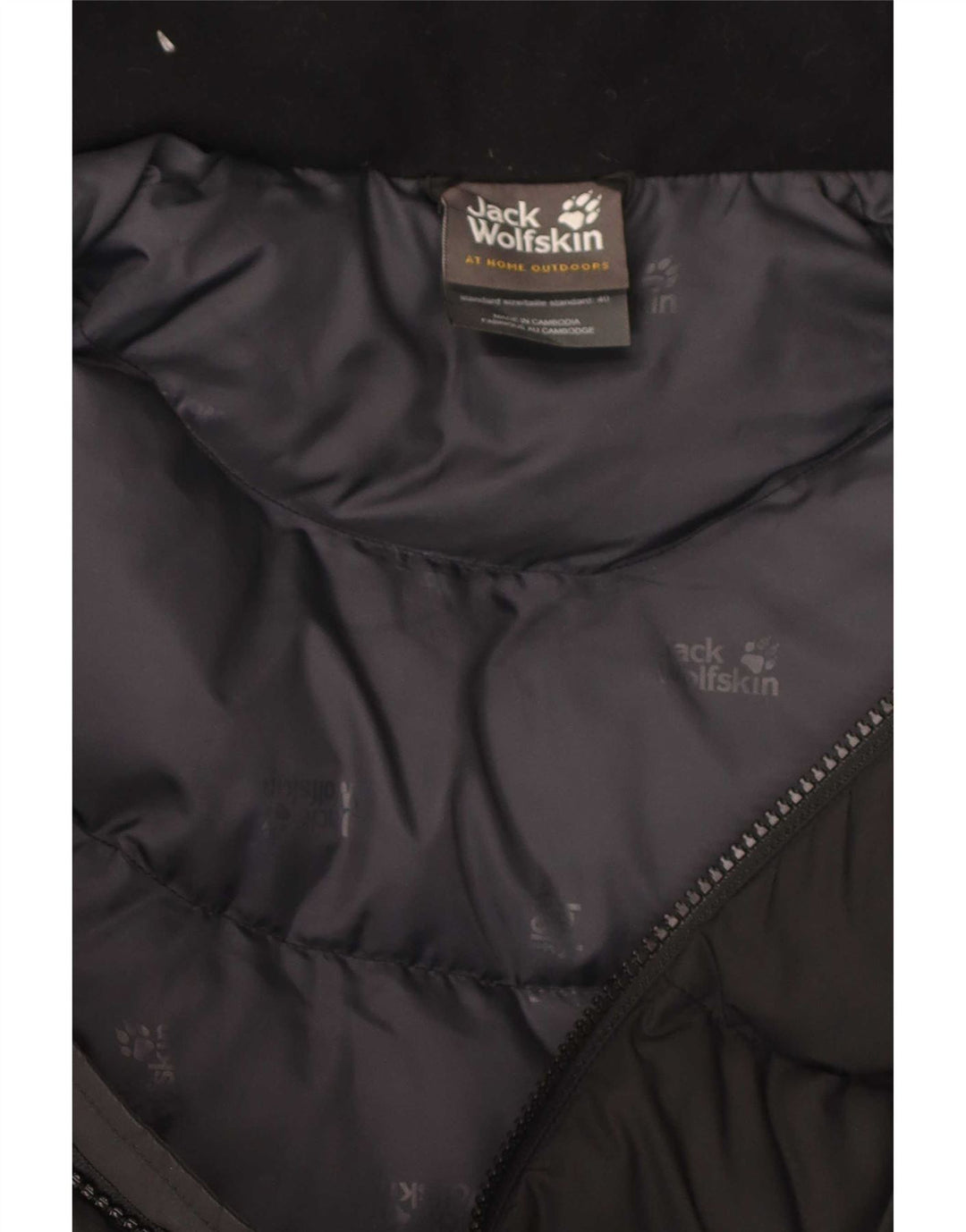 Casaco acolchoado com capuz feminino Jack Wolfskin Reino Unido 10/12 poliéster preto médio