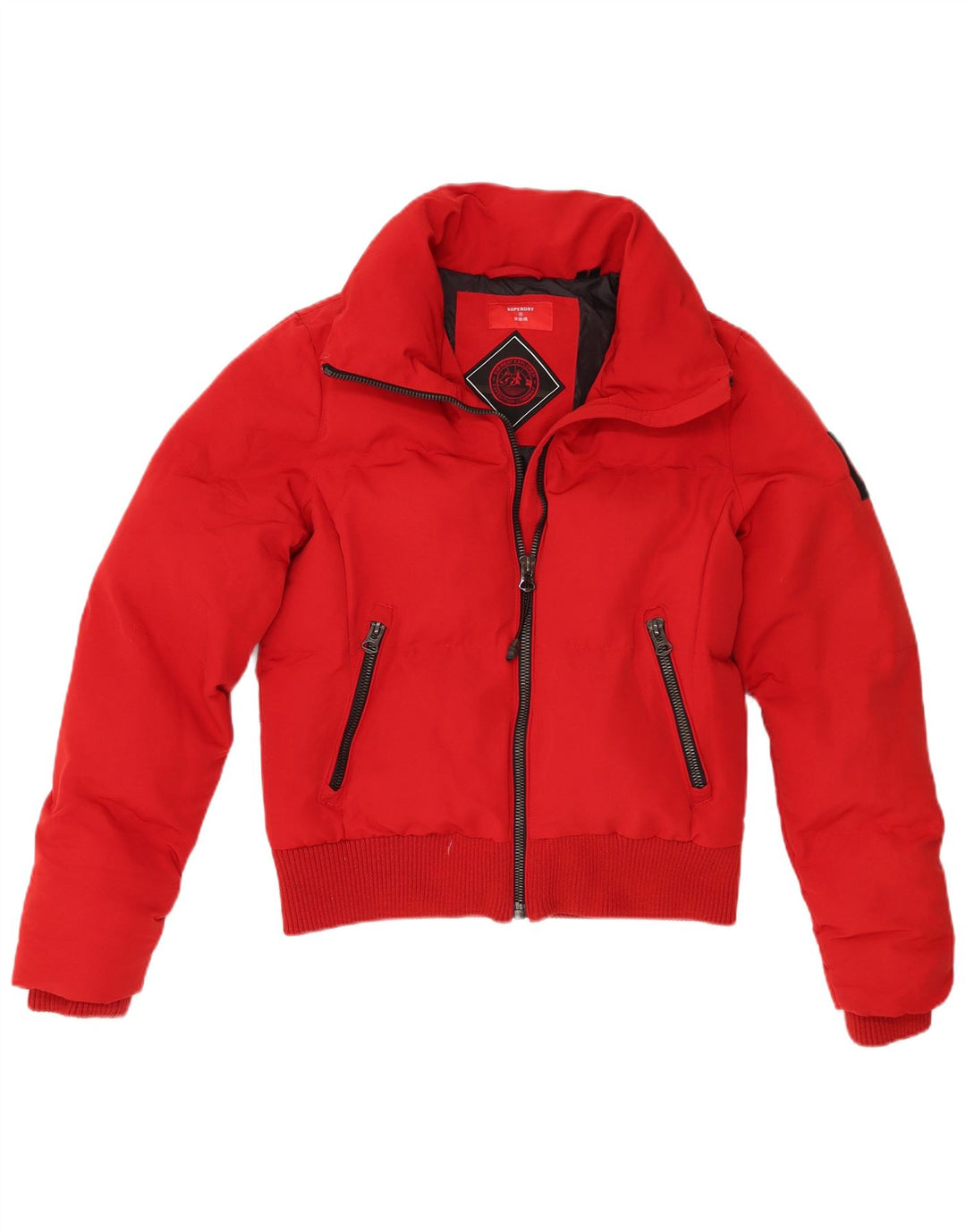 Jaqueta bomber acolchoada feminina Superdry UK 12 poliéster vermelho médio