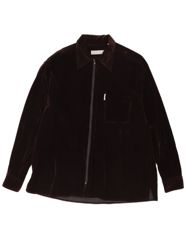 Camisa masculina de veludo Pal Zileri 2XL viscose marrom
