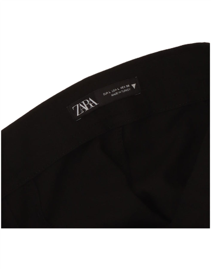 Zara Calça feminina regular reta casual grande W32 L26 preta