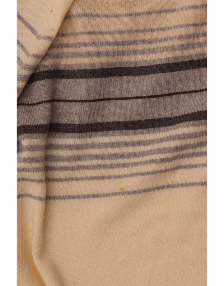 Suéter masculino ENERGIE com gola redonda listrado bege médio