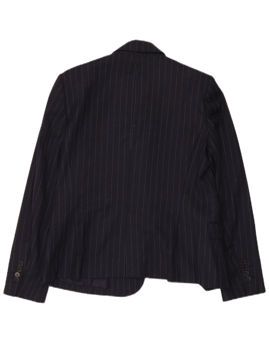Jaqueta blazer feminina Zara com 1 botão Reino Unido 14 grande listra azul marinho
