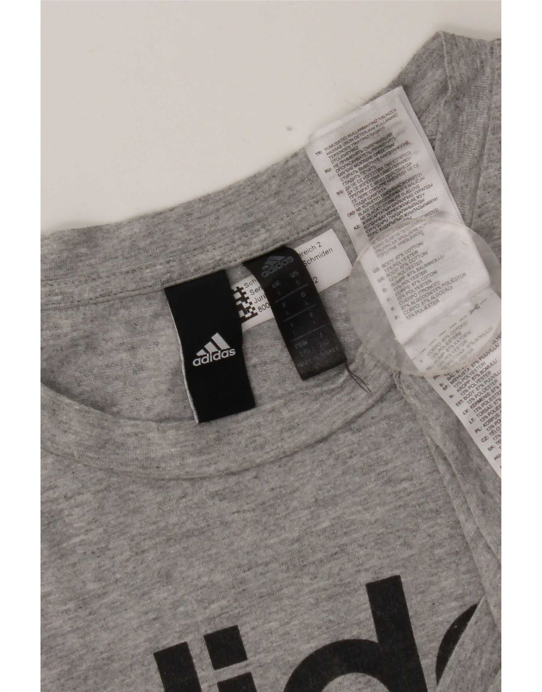 Camiseta Adidas Masculina Graphic Top Grande Algodão Cinza