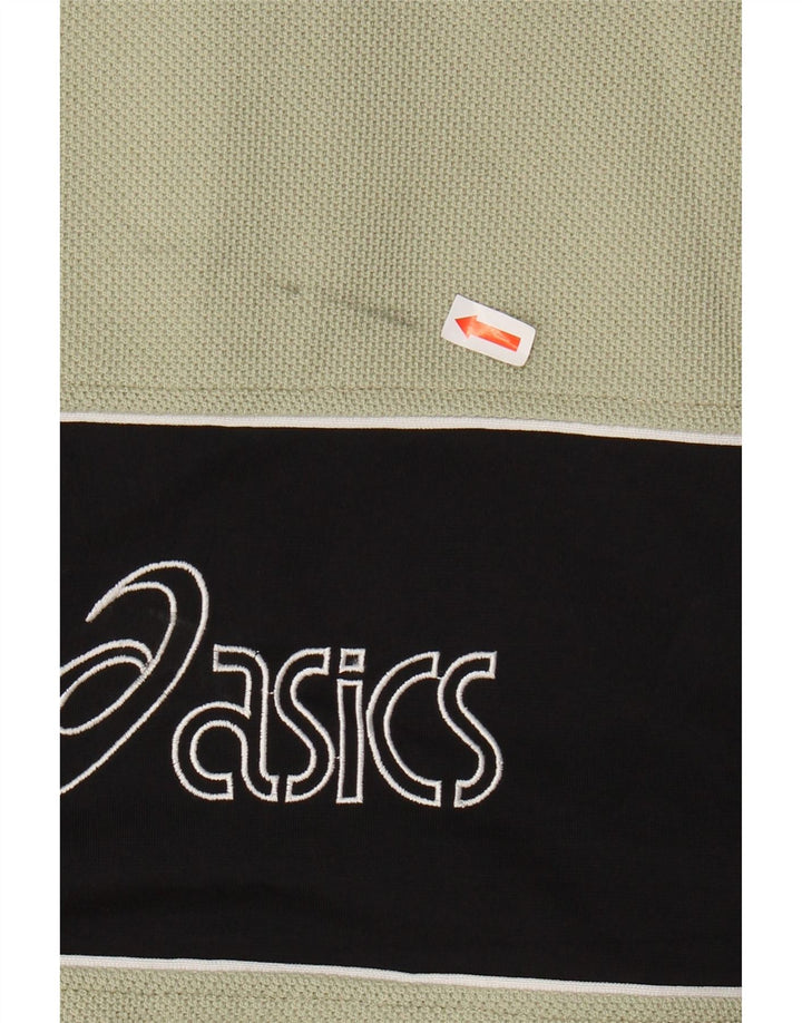 ASICS Mens Graphic Tracksuit Top Jacket Grande Verde Colorblock Poliéster