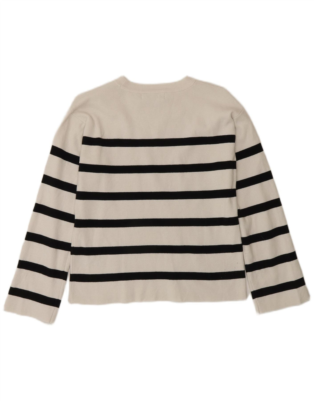 Blusa feminina regular Marks & Spencer UK 10 algodão listrado branco pequeno