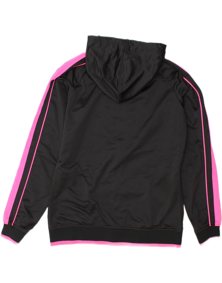 FILA Womens Zip Hoodie Sweater UK 16 Large Black Colourblock Polyester