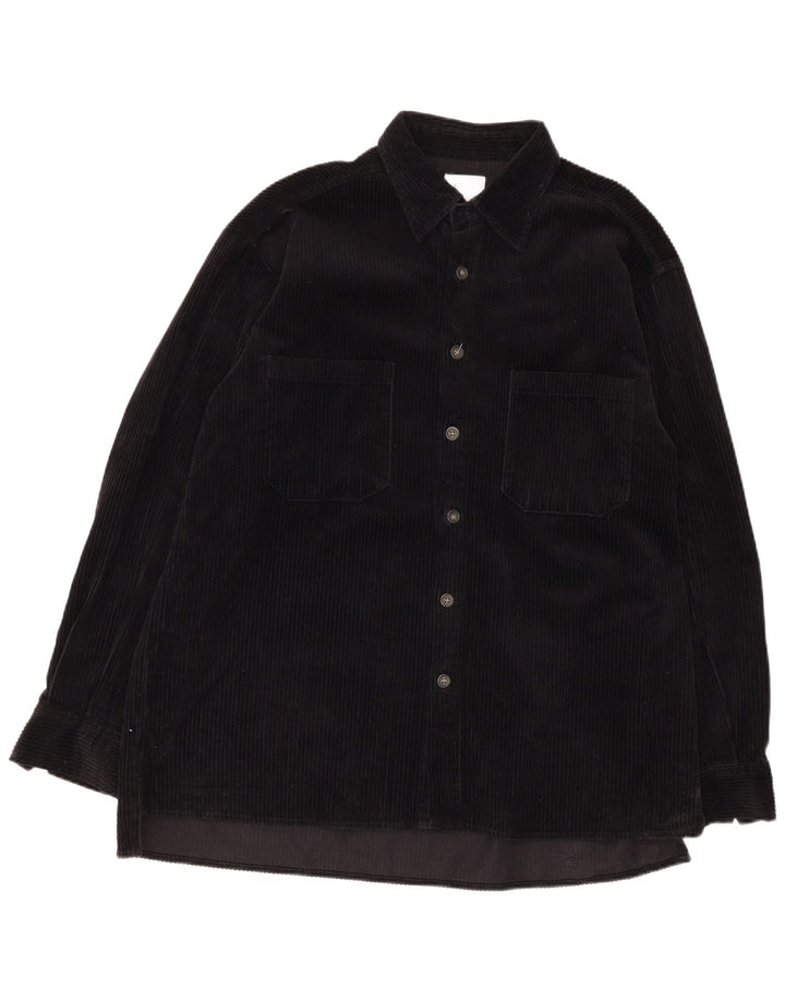Camisa masculina de veludo Rifle grande de algodão preto