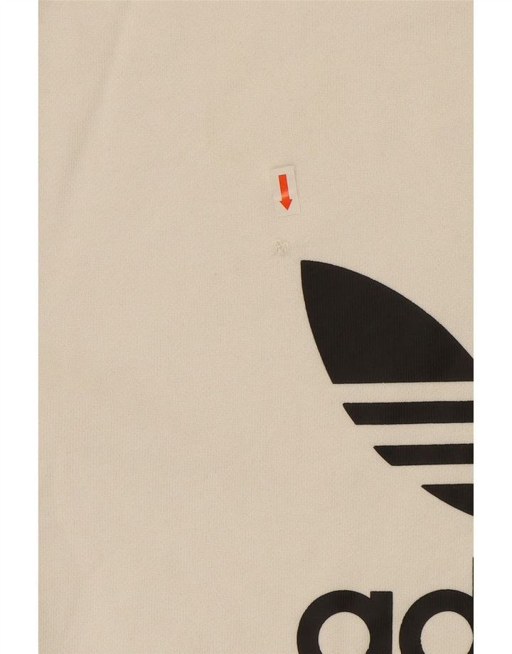 ADIDAS Womens Graphic Oversized Sweatshirt Jumper UK 4 XS White Cotton Vintage Adidas and Second-Hand Adidas from Messina Hembry 