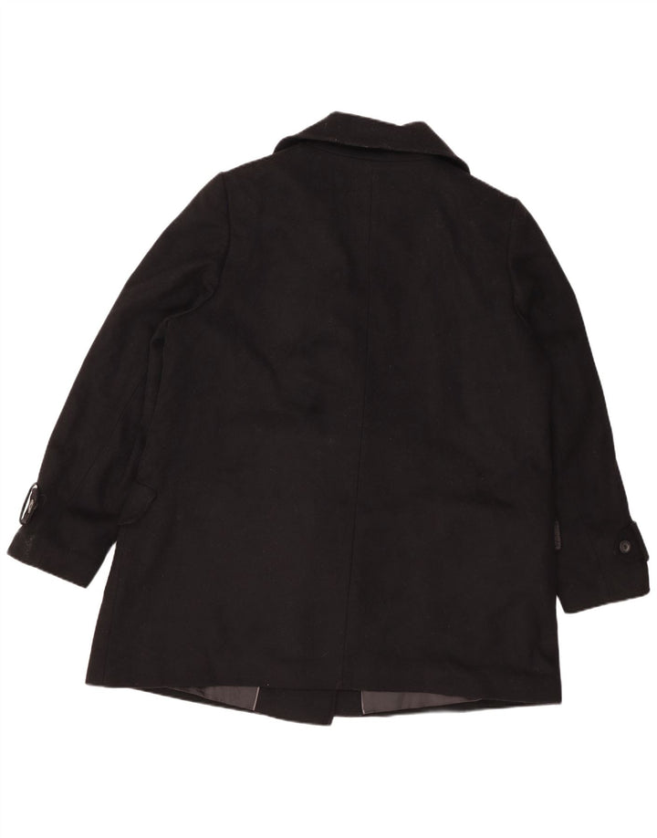 Casaco John Lewis feminino oversized ervilha Reino Unido 18 XL lã preta