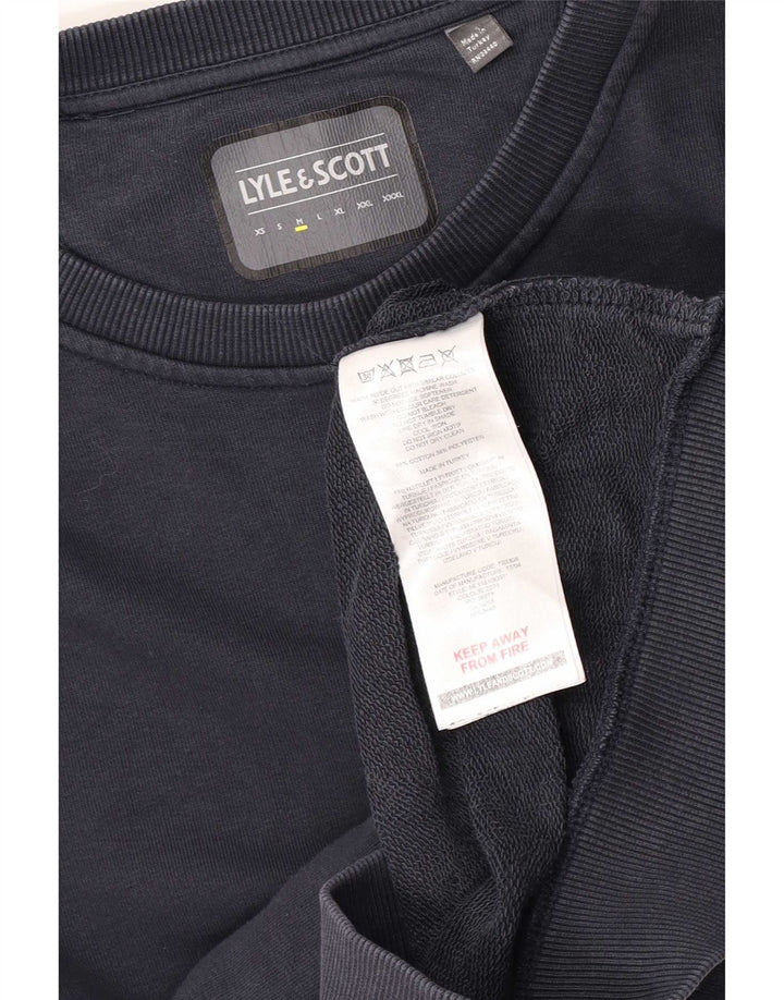 Lyle & Scott moletom masculino jumper médio azul marinho algodão
