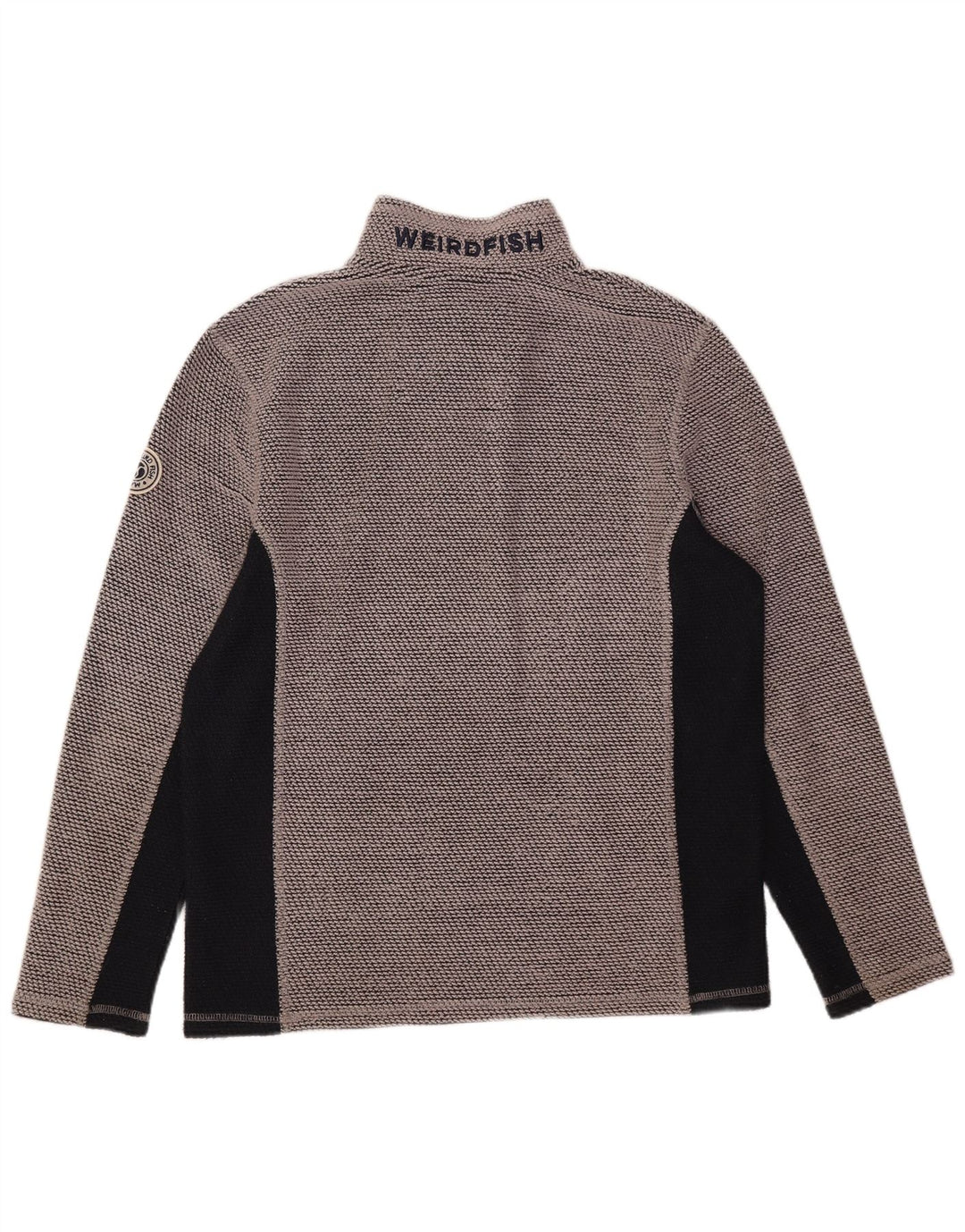 Moletom masculino Weird Fish com gola e zíper, moletom cinza médio colorblock