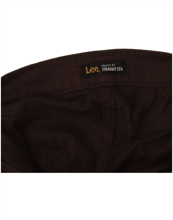 Lee Womens Classic Fit Calça Casual Reta W34 L29 Marrom