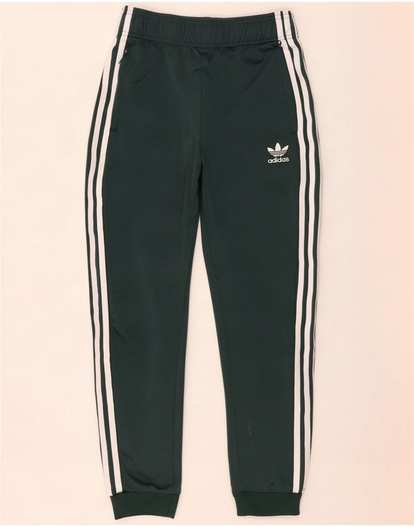 Adidas meninos calças de treino joggers 11-12 anos poliéster verde