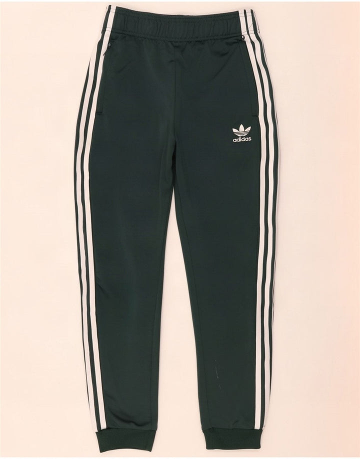 Adidas meninos calças de treino joggers 11-12 anos poliéster verde