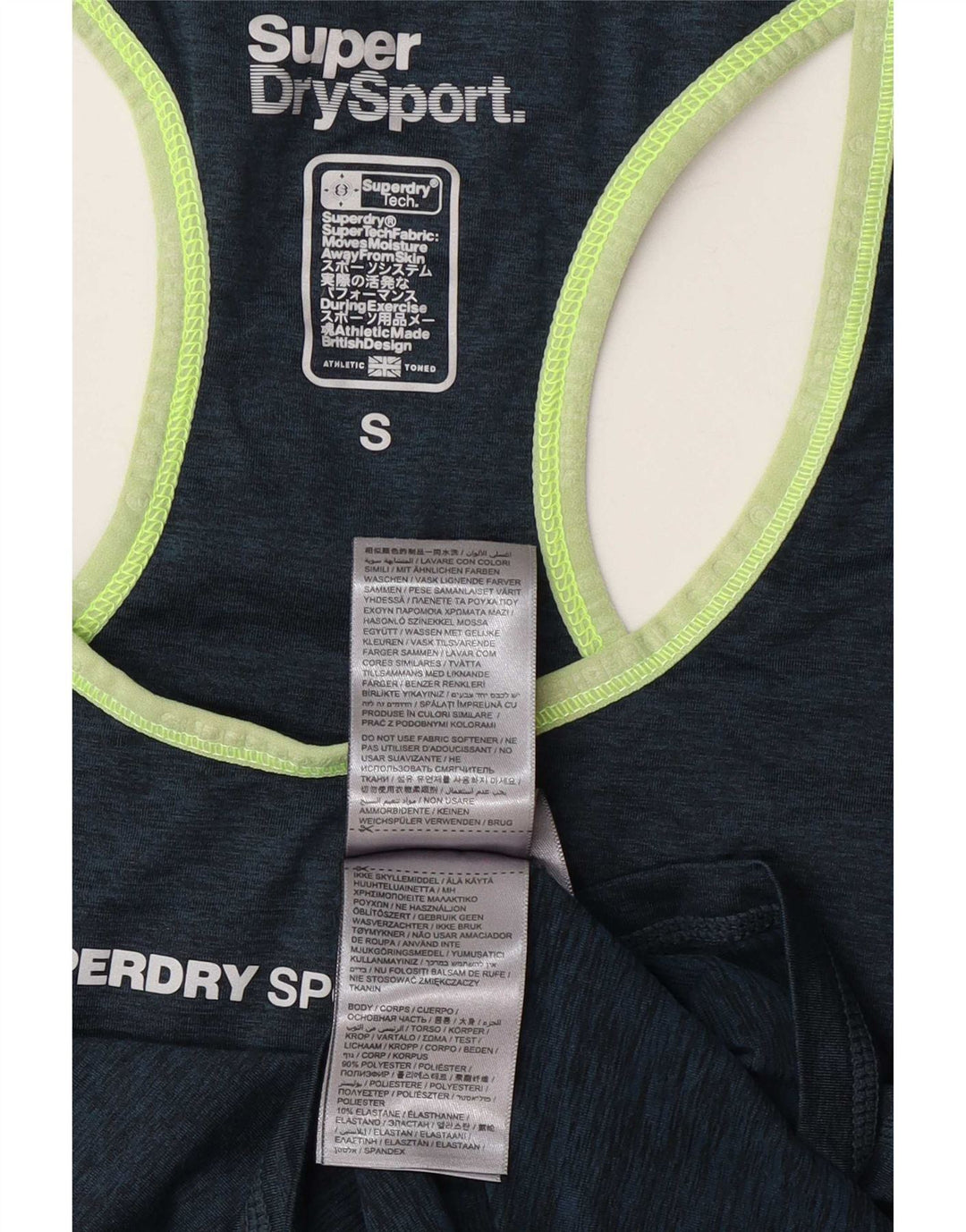 Superdry Womens Graphic Vest Top UK 10 Pequeno Poliéster Azul Marinho