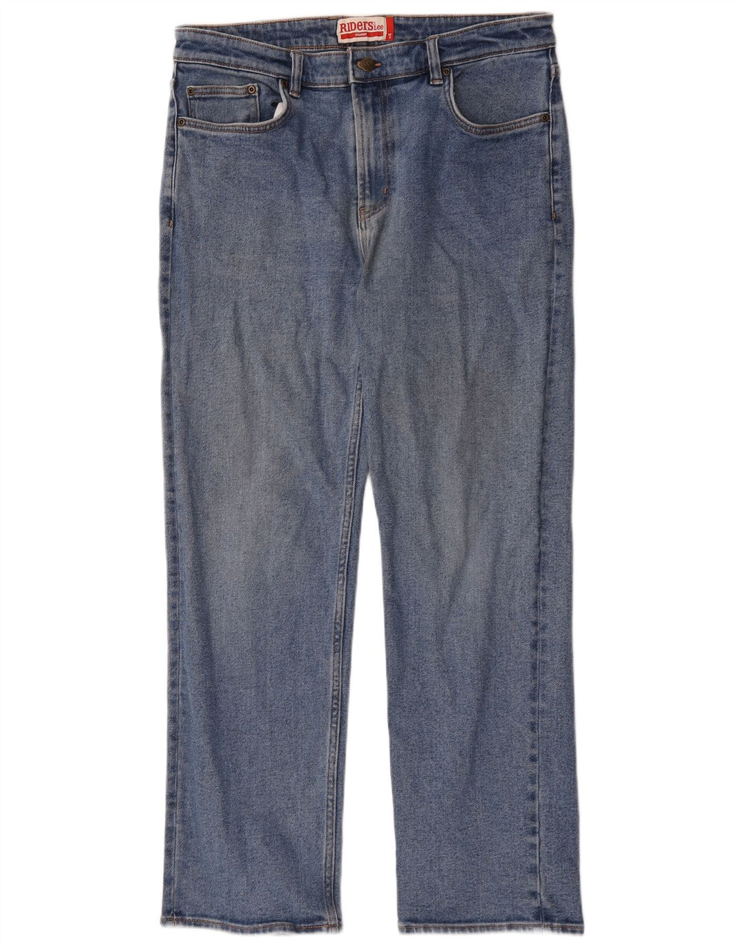 Lee Mens Riders Straight Jeans W36 L30 Azul Algodão
