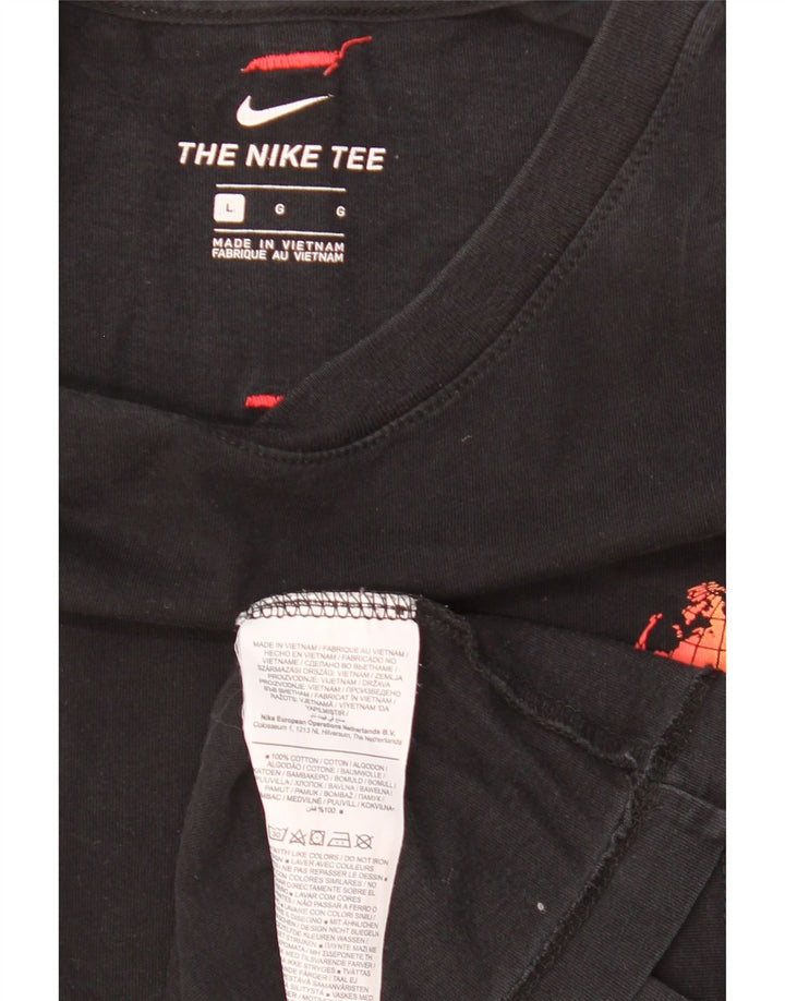 Camiseta gráfica masculina Nike grande algodão preto