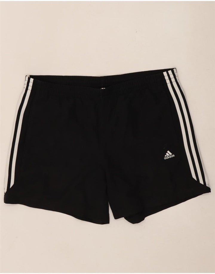 Shorts esportivos masculinos Adidas grande poliéster preto