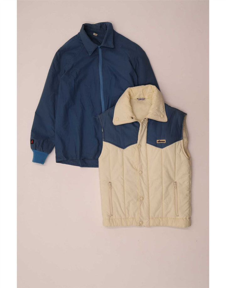 Jaqueta corta-vento feminina Ellesse IT 44 algodão colorblock azul médio