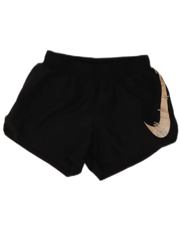 Shorts esportivos gráficos femininos Nike Dri Fit UK 8 pequenos pretos