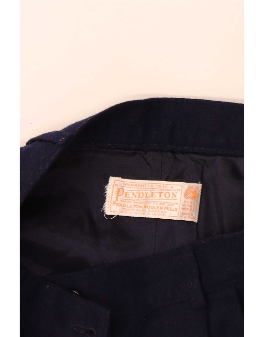 Calça Chino feminina Pendleton W26 L32 azul marinho lã virgem