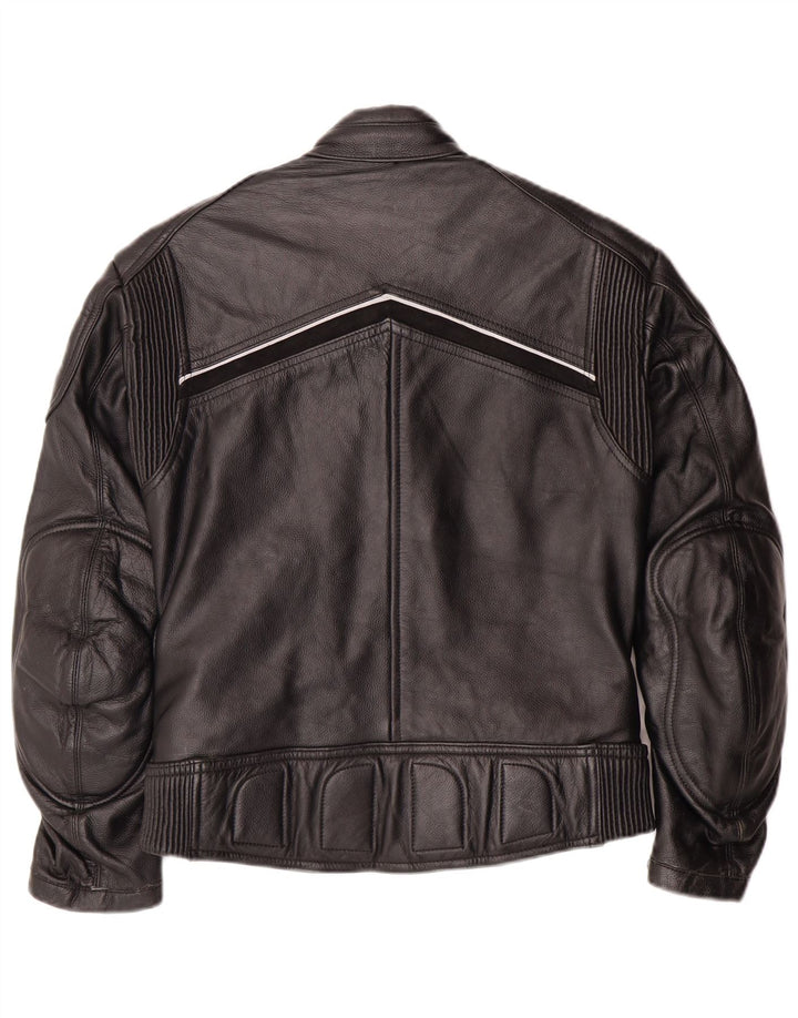 Jaqueta Louis Feminina de Couro Motorstyle EU 38 Couro Preto Médio