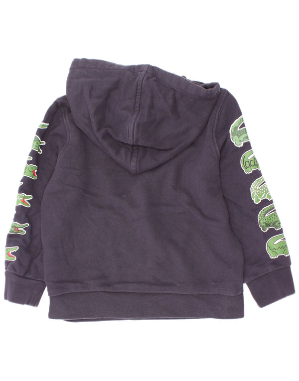 Suéter com capuz gráfico Lacoste Boys 5-6 anos azul marinho algodão