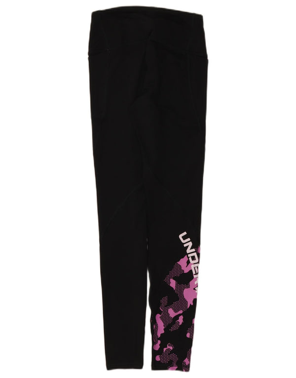 Under Armour Feminino Cold Gear Graphic Leggings UK 4 XS Camuflagem Preta