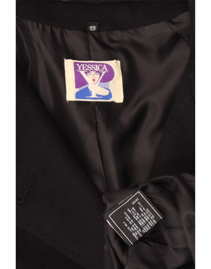 Casaco feminino Yessica com peito duplo UK 20 2XL lã preta