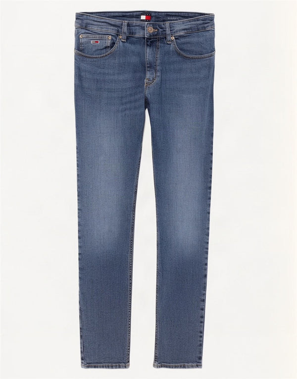 Tommy Hilfiger Masculino Austin Slim Tapered Jeans W33 L34 Azul Algodão