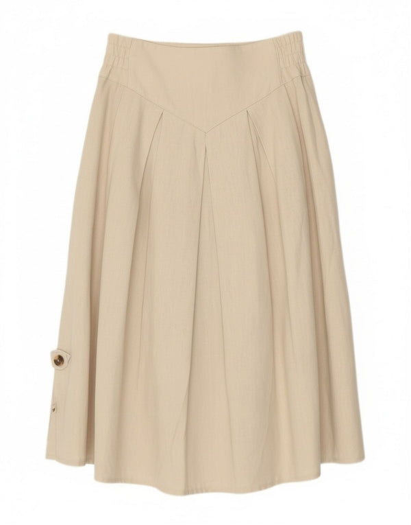 Saia feminina Ortler Trachten cintura alta larga UE 48 2XL W30 linho bege