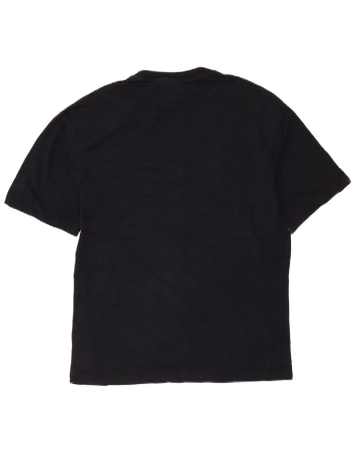 Zara Camiseta masculina gráfica Top pequeno algodão azul marinho