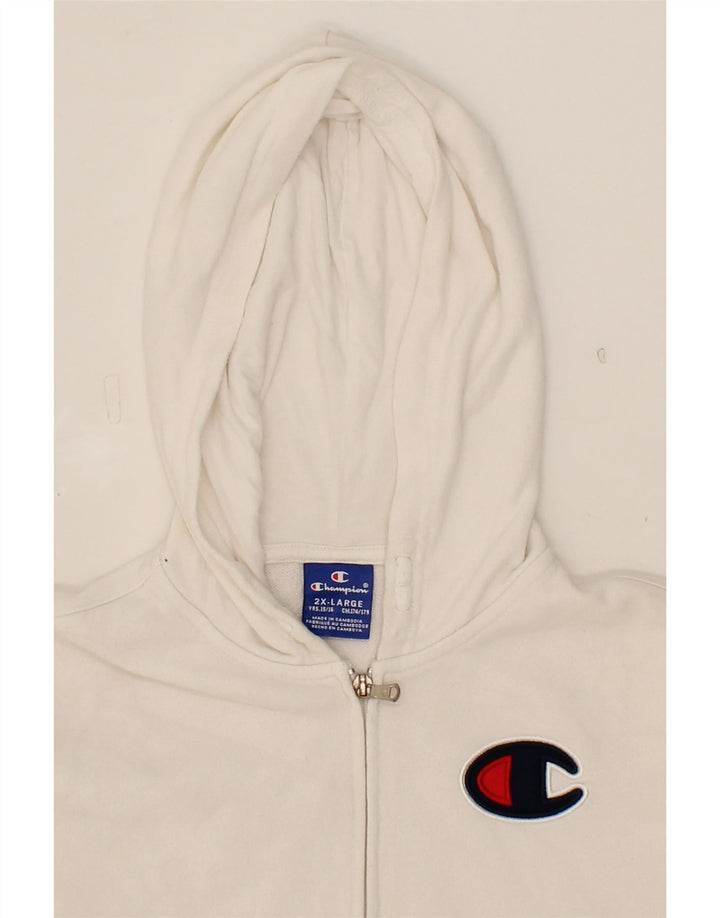 CHAMPION Boys Zip Hoodie Sweater 15-16 Years 2XL White Cotton Vintage Champion and Second-Hand Champion from Messina Hembry 