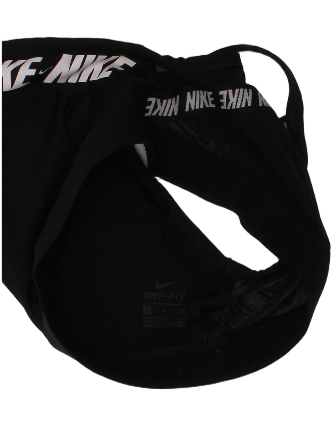 Sutiã esportivo acolchoado feminino Nike pequeno esportivo preto de poliéster
