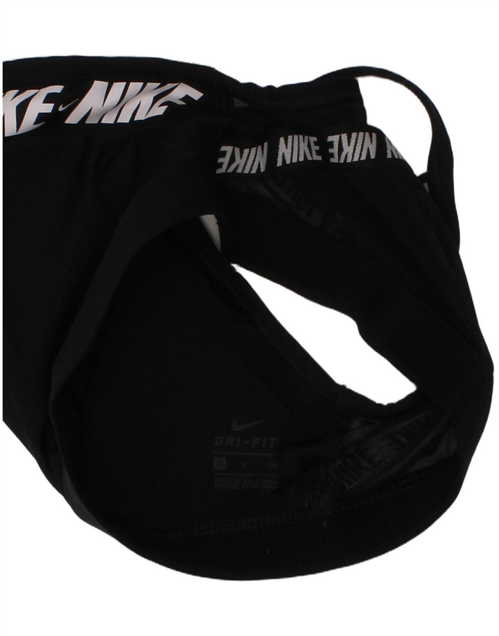Sutiã esportivo acolchoado feminino Nike pequeno esportivo preto de poliéster
