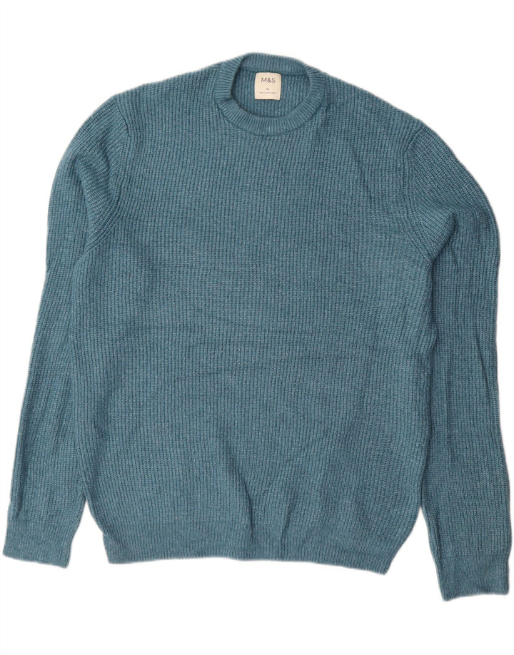 Suéter masculino MARKS & SPENCER com gola redonda XL azul poliamida