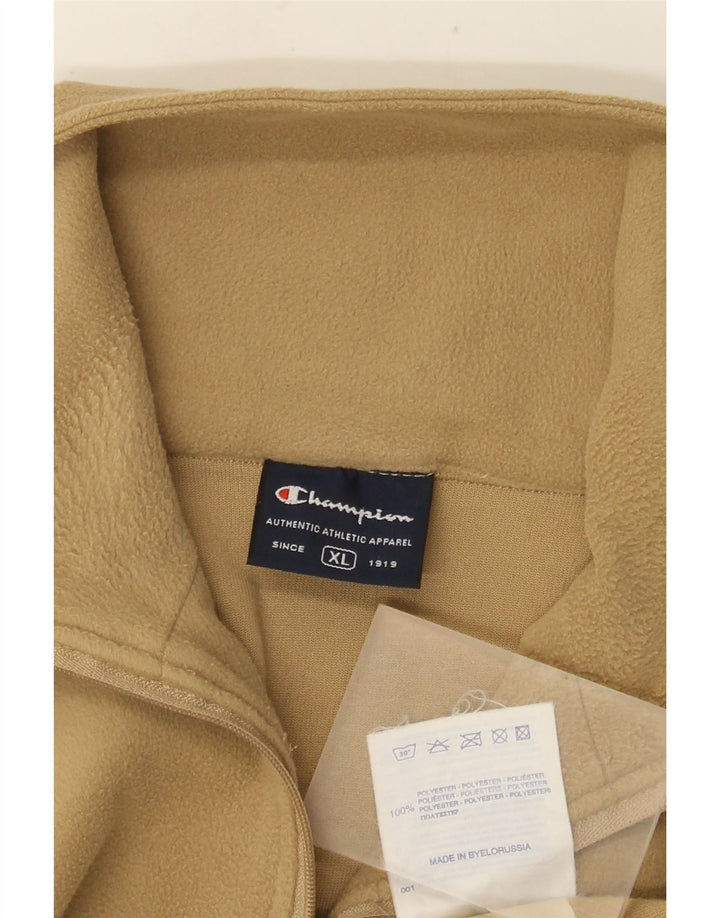 Jumper masculino Champion de lã com zíper e gola XL poliéster bege