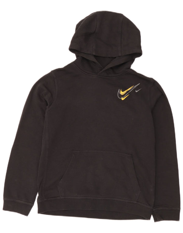 Jumper com capuz gráfico Nike Boys 13-14 anos XL preto algodão