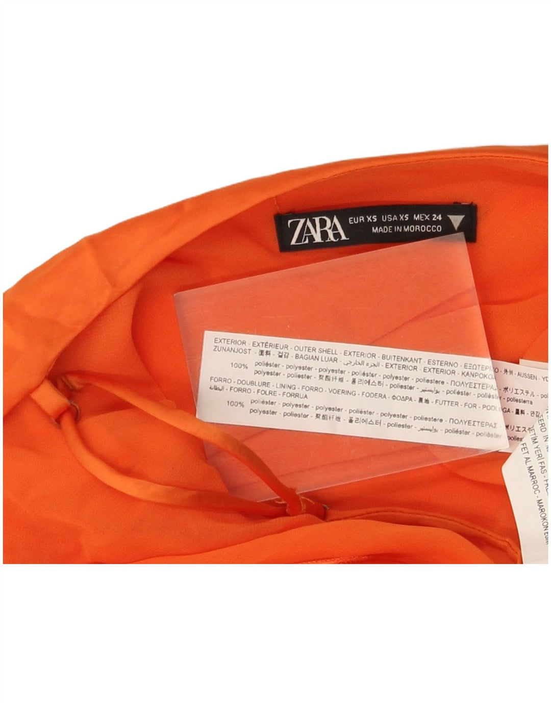Vestido slip feminino Zara UK 4 XS laranja poliéster