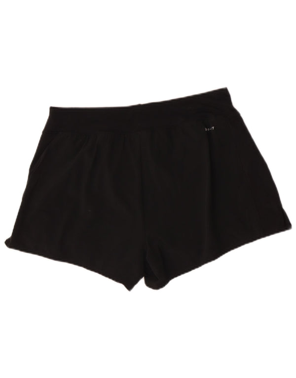 Shorts esportivos femininos Nike Dri Fit UK 12 poliéster preto médio