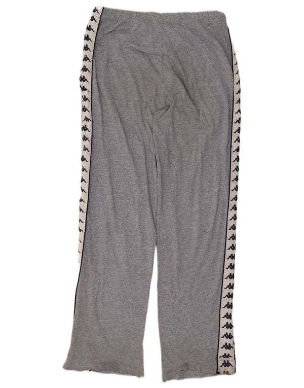 Calça de treino masculina Kappa com estampa gráfica grande de algodão cinza