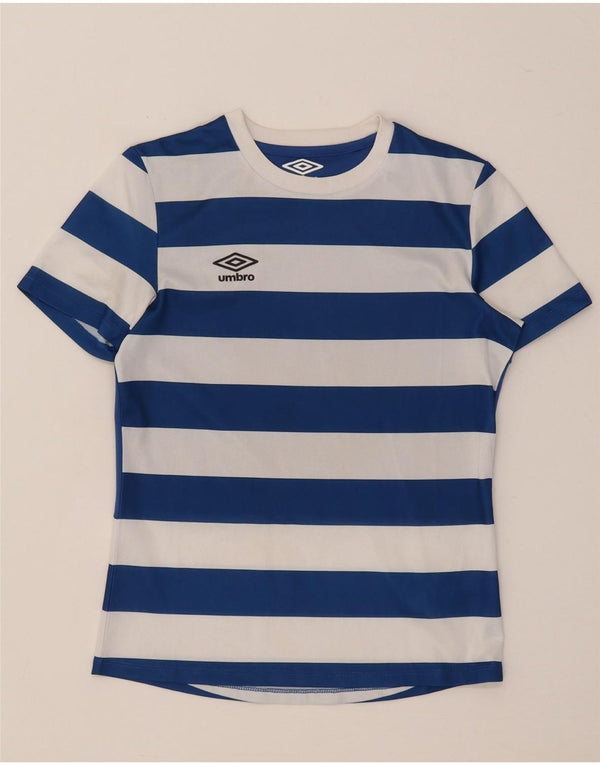 Camiseta Umbro Meninos 9-10 Anos Poliéster Listrado Azul Médio