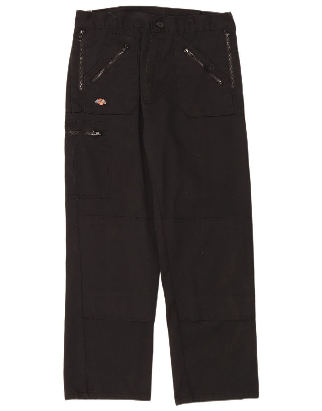 Calças cargo retas masculinas Dickies W34 L30 poliéster preto