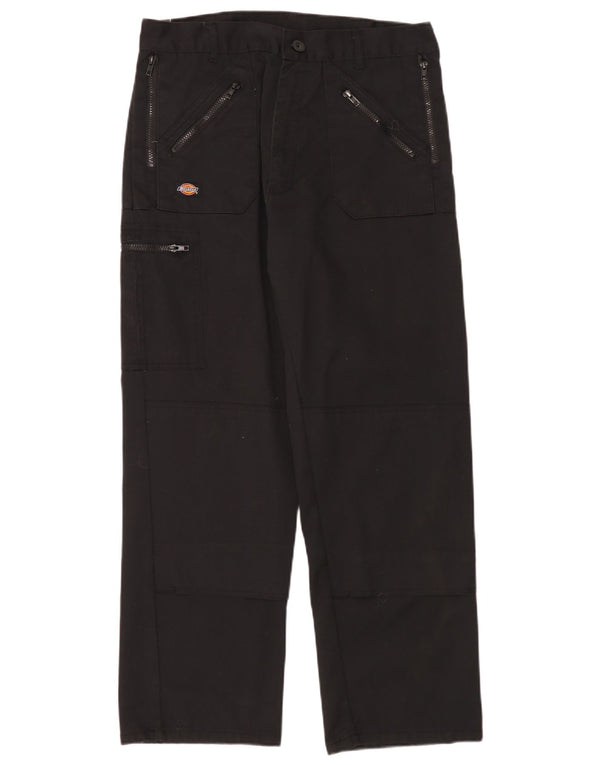 Calças cargo retas masculinas Dickies W34 L30 poliéster preto