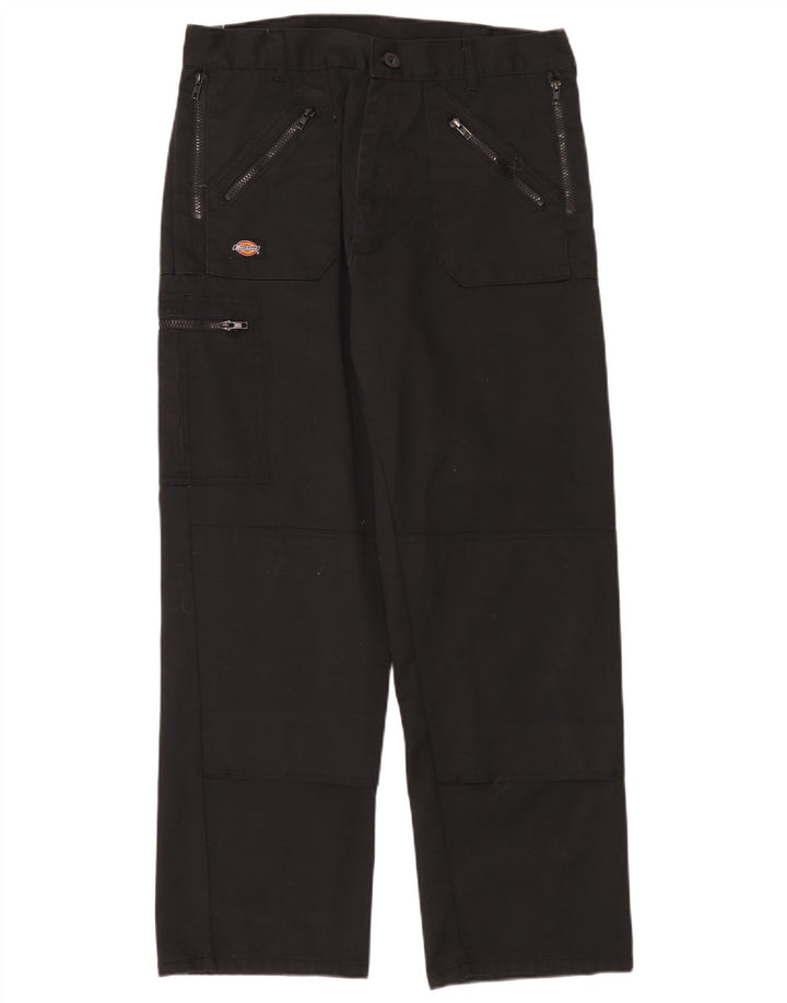 Calças cargo retas masculinas Dickies W34 L30 poliéster preto