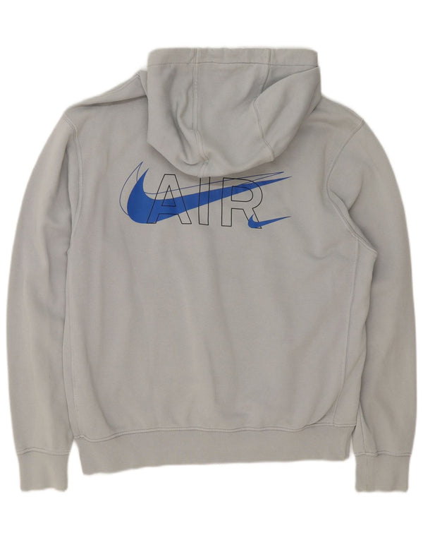 Suéter com capuz gráfico masculino Nike grande algodão cinza