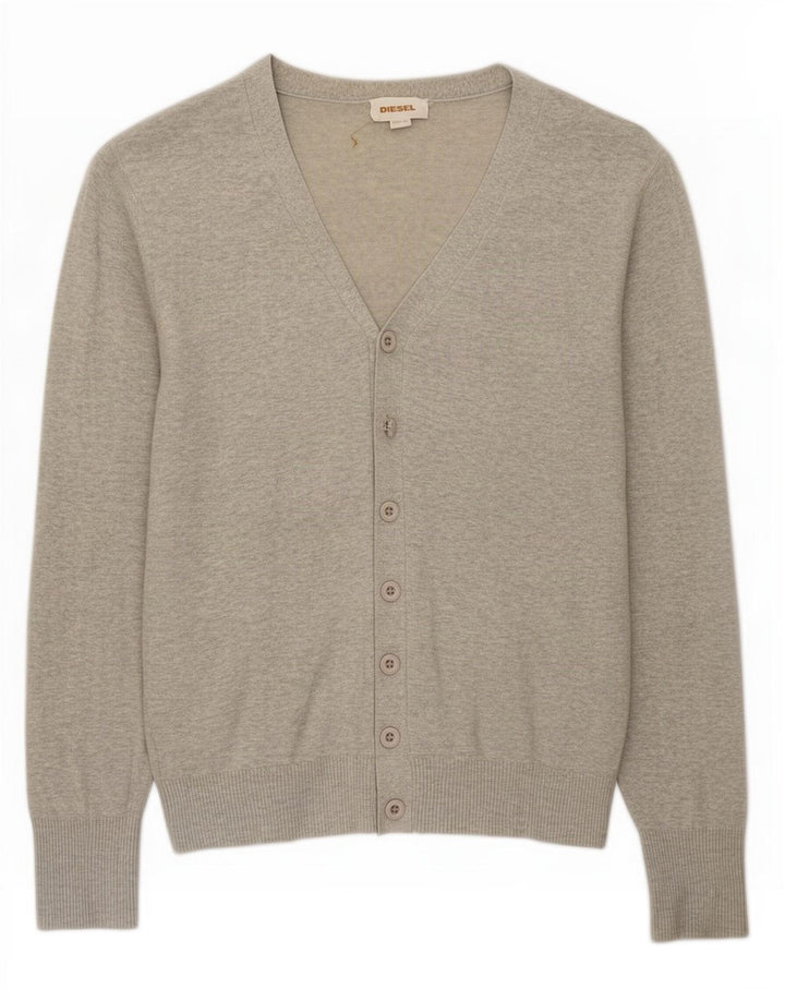 Suéter Cardigan Masculino Diesel Algodão Cinza Médio