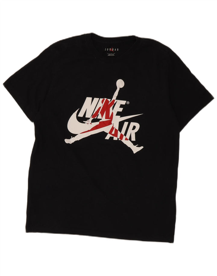 Camiseta masculina Jordan com estampa gráfica grande de algodão preto