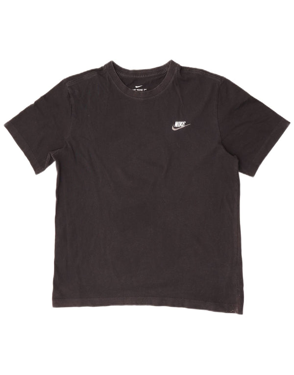 Nike Mens Camiseta Top Médio Algodão Preto